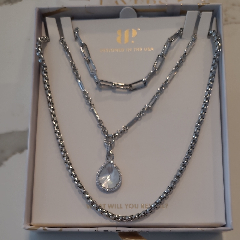 Bomb Party Luxe Layers Necklace With Mother Of Pearl